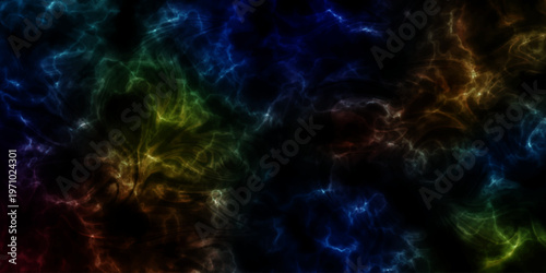 Panorama night sky star on dark background. Universe cosmos with stars, nebula and galaxy with lighting smoke texture.