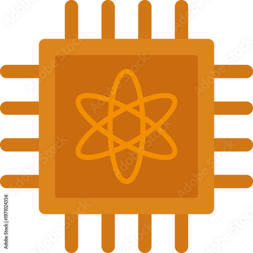Quantum computing vector icon, cpu symbol. Chip logo, for web site, app, UI.