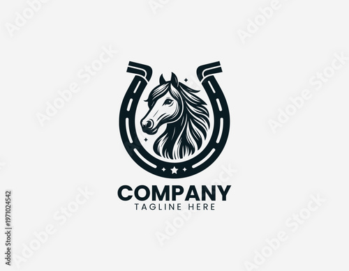 An armored character with strong silhouette is illustrated in a clean modern black vector logo illustration style on a white background