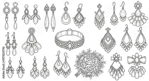 Collection of Vintage and Antique Jewelry Designs.