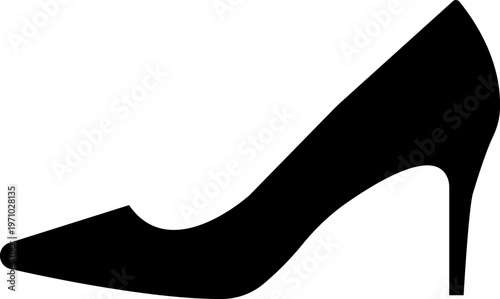 High heels woman shoes. Vector silhouettes . Black high heel shoe  outline collection with elegant stiletto pumps fashion footwear vector illustration set. isolated on isolated on transparent backgrou