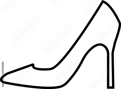 High heels woman shoes. Vector silhouettes . Black high heel shoe  outline collection with elegant stiletto pumps fashion footwear vector illustration set. isolated on isolated on transparent backgrou