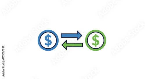 Dollar Sign Exchange Transaction Symbol.