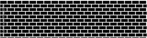 Seamless black and white brick wall pattern, minimalist masonry background texture