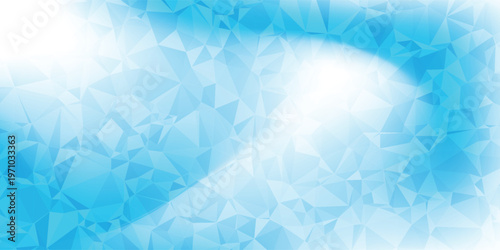 Creative white low poly background in blue and turquoise gradient background, minimalist design, abstract polygonal texture with soft gradient lighting, vector creative background