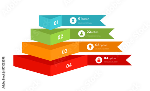 3d pyramid infographic template design with 4 levels