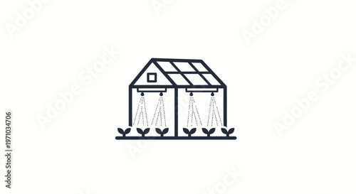 Greenhouse Structure with Solar Panels.