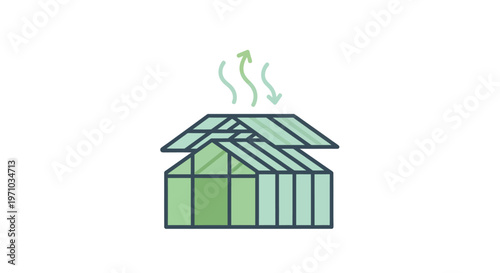 Greenhouse Structure With Roof Panels.