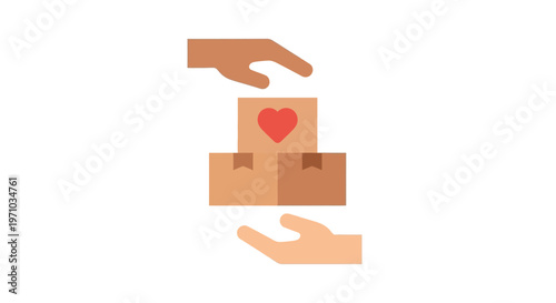 Hands passing a donation box.