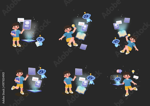 Artificial Intelligence and Child Education Concept