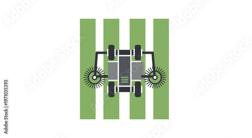 Tractor with green wheels and frame.