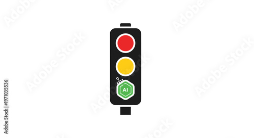 Traffic Light with Red Yellow Green Lights.