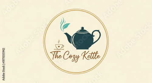 Tea, kettle, logo, vector, The Cozy Kettle, tea shop, brand icon