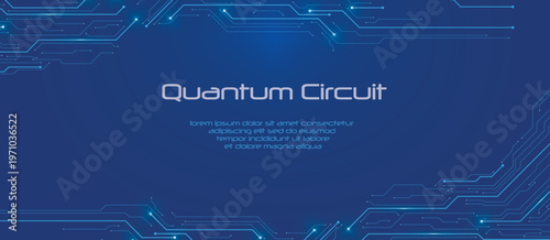 Quantum Circuitry Abstract Technology Background Digital Blue Lines Circuitry Flow