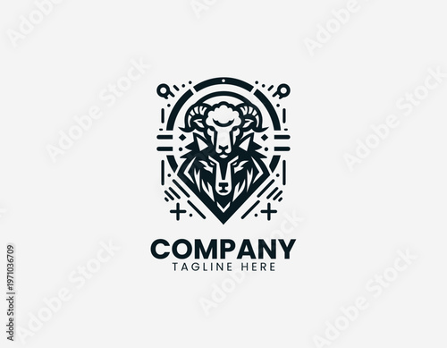 Free Download Sheep and wolf dual face composition representing contrast identity and symbolic balance in clean minimalist black vector illustration style on white background - GFXLoad