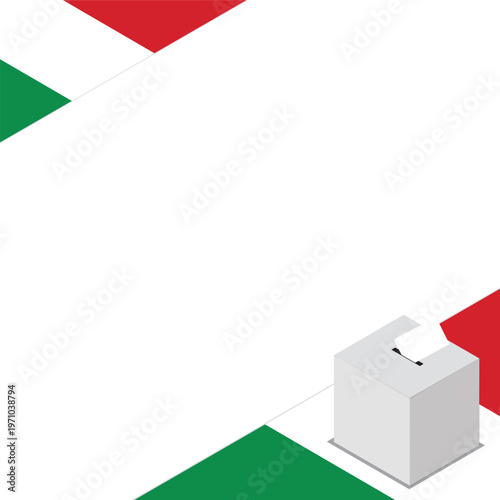 Italy Election Box Square Template Vector