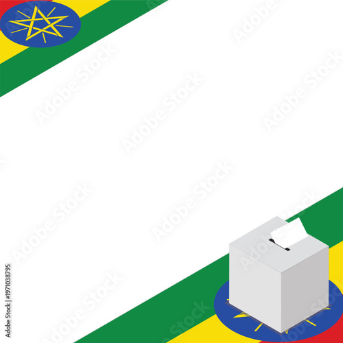 Ethiopia Election Box Square Template Vector