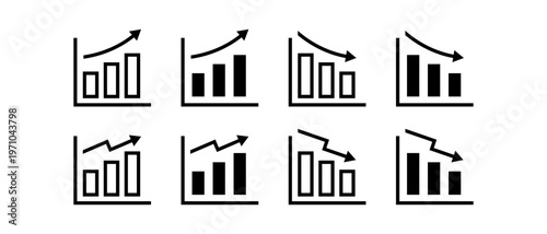 Financial Growth Vector Icon. Growing Chart Data Analysis Symbol