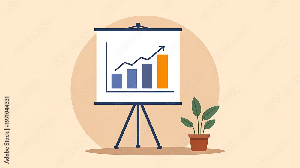 Fototapeta premium Business presentation chart on board representing financial growth and data analysis concept 