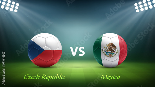 Czech Republic vs Mexico soccer scoreboard broadcast for soccer tournament 2026