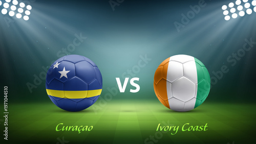 Curacao vs Ivory Coast soccer scoreboard broadcast for soccer tournament 2026