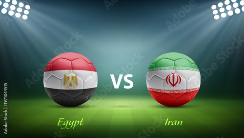 Egypt vs Iran soccer scoreboard broadcast for soccer tournament 2026