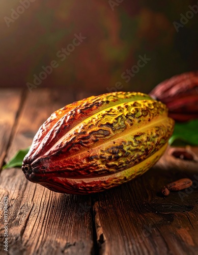 Cacao Beans and Nibs Flat Lay with Copy Space