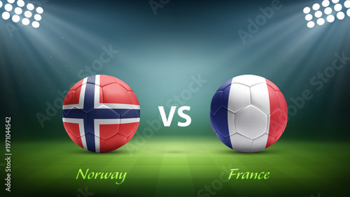 Norway vs France soccer scoreboard broadcast for soccer tournament 2026