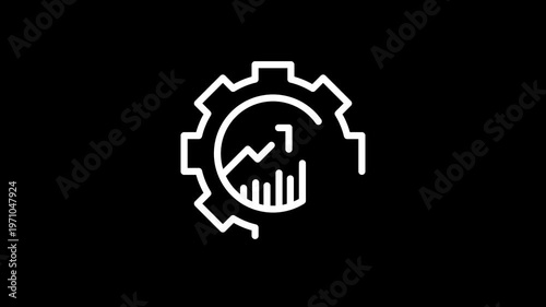 Outline business impact icon animation 4k motion graphic