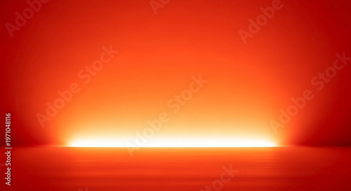 Radiant white light illuminates a vibrant red backdrop, casting an intense upward glow