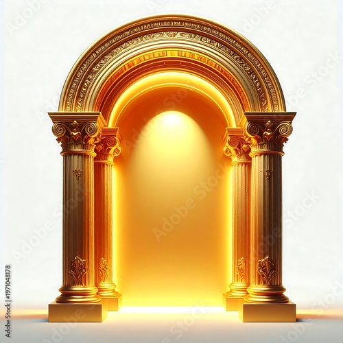 Golden Archway - A Portal to Divine Light and Ancient Grandeur.