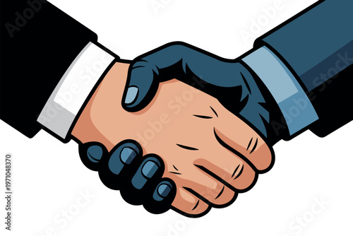 Two businessmen shaking hands in a professional agreement