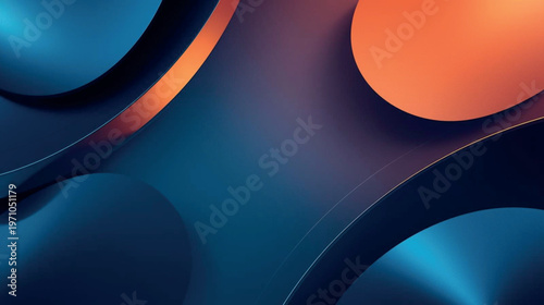Modern Promotional Banner Background with Dark Gradient and 3D Shapes