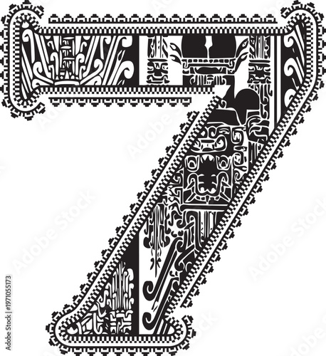 Beautiful English number design and style 7