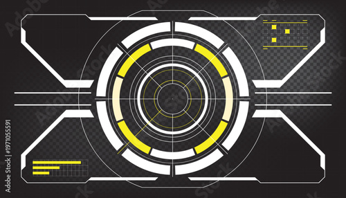 Futuristic HUD UI Interface - Sci-Fi Digital Dashboard Vector Graphic