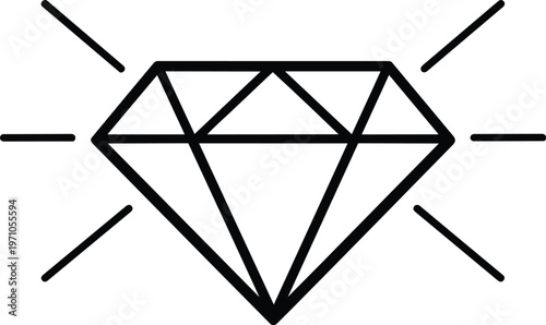 A black and white drawing of a diamond