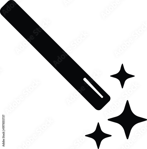 A magic wand with sparkling stars