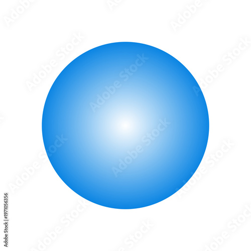 A shiny blue glass sphere with a 3d glossy reflection and crystal clear shadow designed as a blank web icon button orb