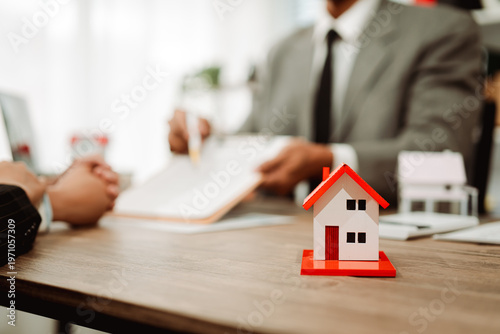 Real estate agents provide clients with a model home, along with mortgage agreements, loan agreements, lease agreements, and home purchase agreements, as well as home insurance policies.