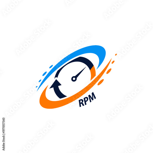 RPM logo with clock and arrow.