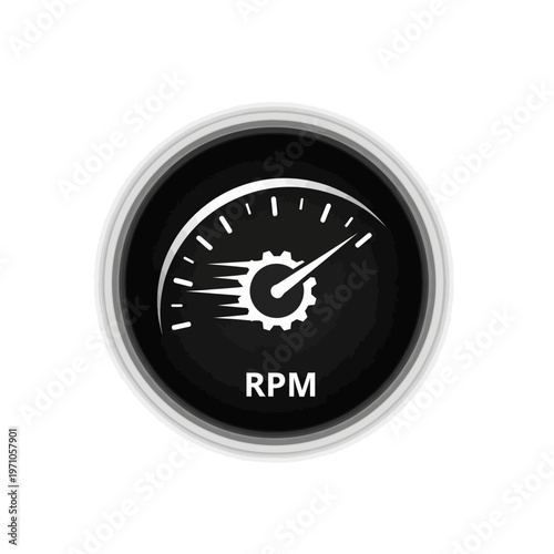 RPM gauge meter icon graphic design.