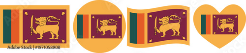 Sri Lanka flag illustrator country flags symbol National Collection International  Set
