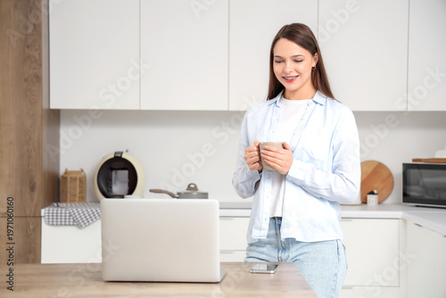 Beautiful young woman with ...
