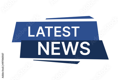 Latest news logo design in a bold modern style, ideal for breaking headlines, media branding, broadcast graphics, and digital news platforms. Vector illustration