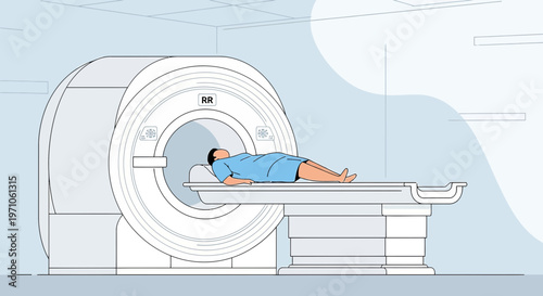 Patient undergoing MRI scan in a modern medical facility, advanced diagnostic technology