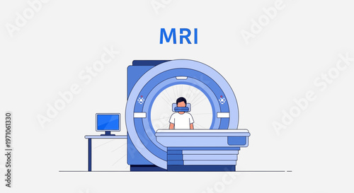 Patient undergoing MRI scan in a modern medical facility, advanced diagnostic technology