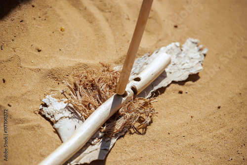 Traditional fire making by friction using wooden sticks in Australian indigenous survival practice