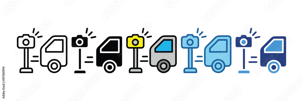 Foto Speed Camera  Icon Set Multiple Style Collection