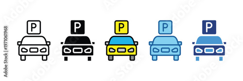 Parking  Icon Set Multiple Style Collection