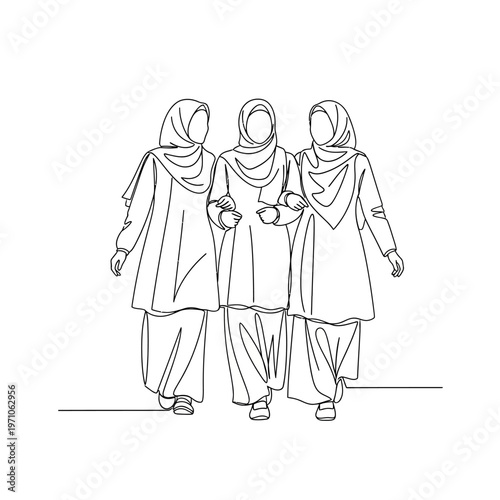 Three Women Wearing Hijab Together.